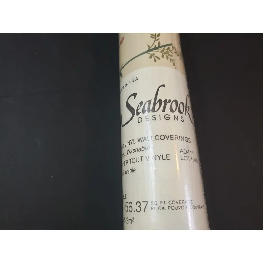 (JL) Seabrook Desings Wallpaper Pre-Pasted Vinyl Wallcovering Washable Peelable